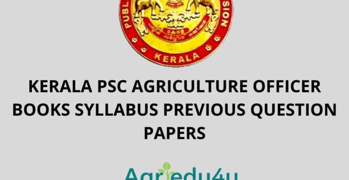 kerala psc agriculture officer books syllabus