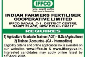 IFFCO agriculture graduate trainee recruitment 2022 apply now