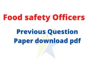 APPSC Food safety officer previous question paper