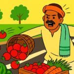 farmer dumping tomato